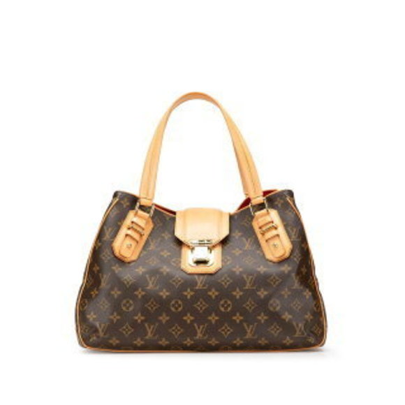 Louis Vuitton Monogram Greet Handbag Tote Bag Brown Leather - Picture 1 of 8